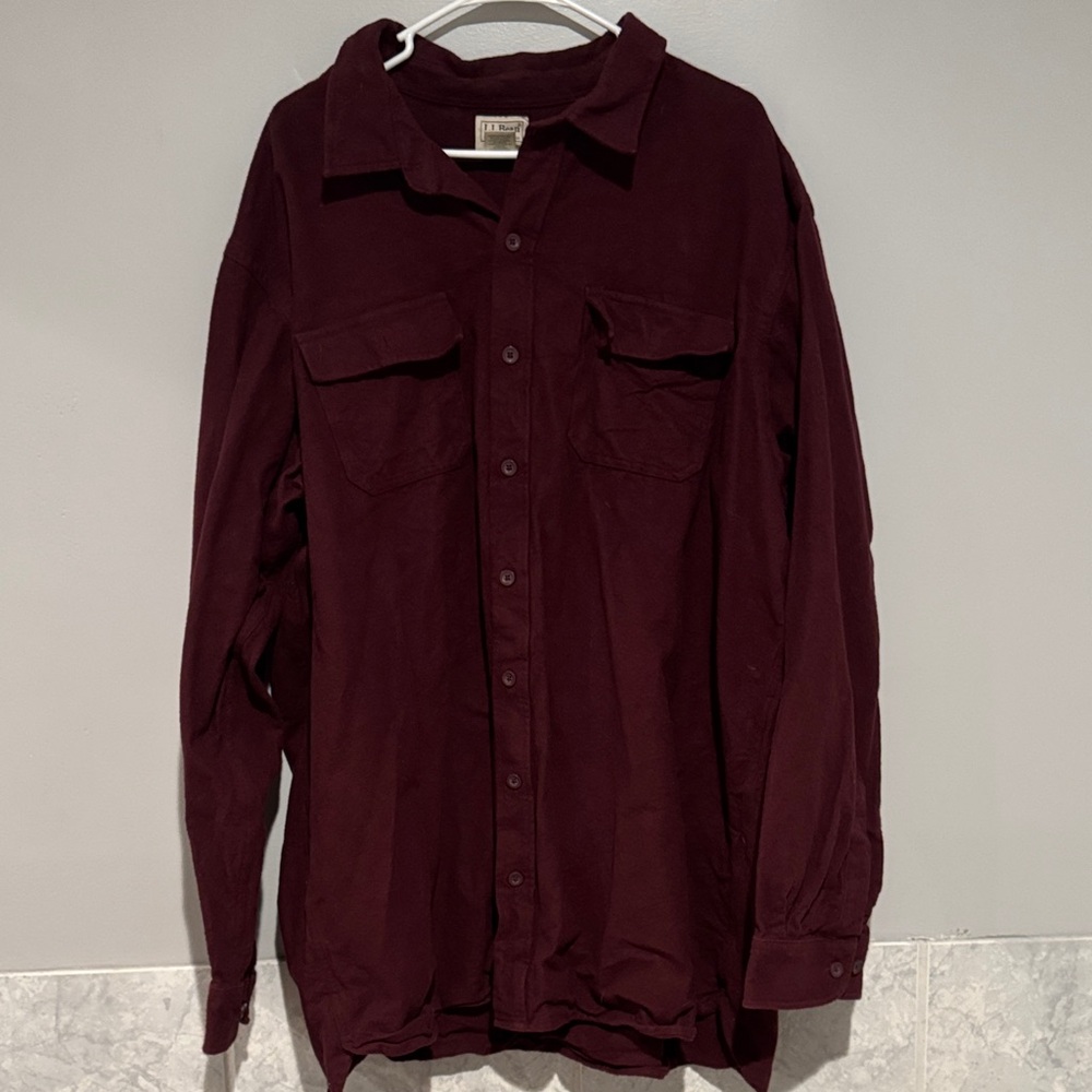 L.L. Bean Men's Dark Red Shirt Jacket